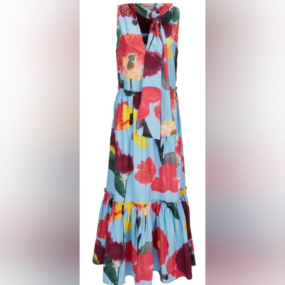 LA DOUBLEJ Prom Azzuro Sleeveless Lou Lou Cotton Dress Sz L Large US 8 NWT